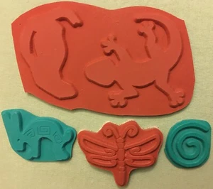 LOT of 5 SOUTHWEST Unmounted Rubber Stamps RABBIT SWIRL GECKO PEPPER DRAGONFLY - Picture 1 of 10