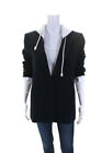 Cinq A Sept Womens Single Button Hooded Khloe Blazer Jacket Navy White Size 6