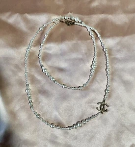 vintage chanel pearl necklace with rhinestones authentic new - Picture 1 of 6