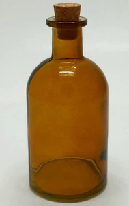 Bernsteinfarbenes Rundglas Apothekerstil Medizinflasche/Knospenglas H = 5,75 Zoll - Bild 1 von 6