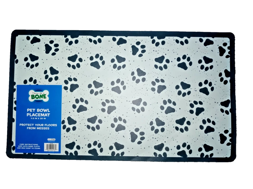 Alfombra para mascotas para alimentos y agua - Proteger pisos del desorden - Fácil limpieza - 11,5"x20" - 1 paquete Foto 1 de 1