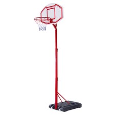 HOMCOM Adjustable Basketball Stand Backboard  with Wheels For Kids