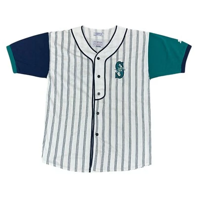 Starter Baseball Shirt Mlb Seatle Mariners Button Merchandise White Mens Medium - Image 1 of 4