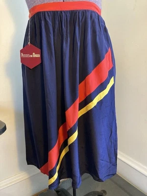 NUEVO CON ETIQUETAS Falda Larga MOD De Colección Años 60 Seda Nueva Pequeña Para Maggy Foto 1 de 4