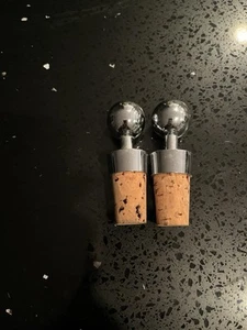 Vintage Wine Stopper Cork Silver Plated (2) - Picture 1 of 2