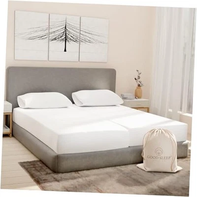 Sheets Sets for Adjustable Bed Cotton, Luxury Sheetss, 1000 TC Split King White - Image 1 of 4