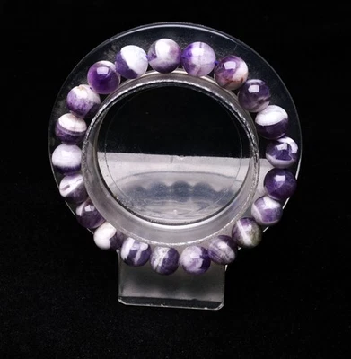 Brazalete Brazalete Cristal Amatista Morado Sueño Natural 9mm Hecho a Mano Foto 1 de 4