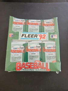 Jumbo de béisbol Fleer 1992 caja sellada de fábrica Pro Vision Rookie Sensations 24 paquetes - Imagen 1 de 7