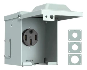 Scatola Presa di Alimentazione Camper 50 Ampere, Presa 125/250V NEMA 14-50R, Elencata ETL, Weat... - Foto 1 di 9