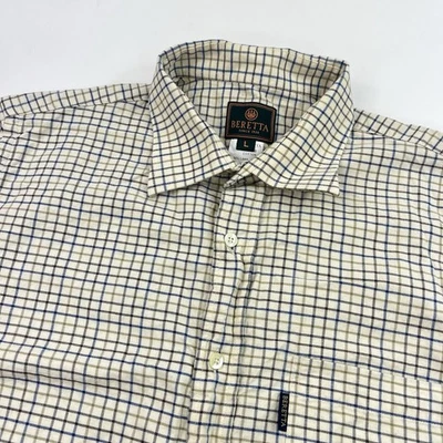Camisa Beretta Cuadros Manga Larga Con Botones Talla Grande Algodón Lana Foto 1 de 4
