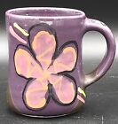 Lasser Ceramics Studio Art Pottery Purple Poppy Coffee Mug Signed By Artist