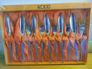Rodd Cake Server 12 Piece Set In Box 6 Forks 6 Knifes Patterned Piece - Picture 1 of 5