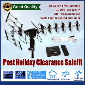 990 mile HDTV 1080P Outdoor Amplified Digital TV Antenna Rotor 360° UHF/VHF Home - Picture 1 of 12