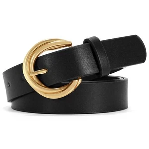 Trendy Women Leather Belt Leather Belt for Jeans Pants Ladies Leather Gold Bu... - Picture 1 of 8