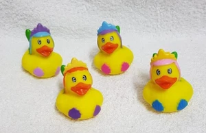 4 x MERMAID PRINCESS Character Rubber Ducks Gift Party Decor Toy Bath - Picture 1 of 6