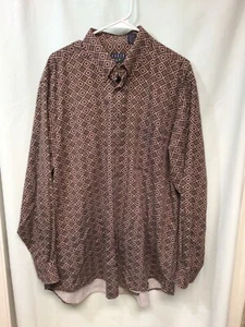 Trader Bay Geometric Pattern XLT Long Sleeve Cotton Button Down B5 - Picture 1 of 5
