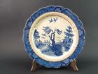 Antique REAL OLD WILLOW BOOTHS Assiette Porcelaine Anglais Blanc Blu et Or #1800