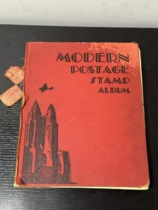 THE MODERN POSTAGE STAMP ALBUM, 1940. Stamps Throughout The Book But Incomplete. - Picture 1 of 12