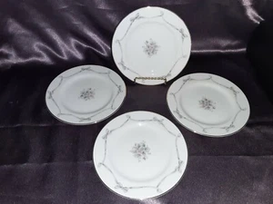 COTILLION FINE CHINA JAPAN 4 BREAD & BUTTER PLATES 6 3/8" CRAY RIBBON BORDERS. - Picture 1 of 4