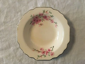 W.S. George Lido Canarytone Cherry Blossom pink flower dessert berry bowl 5 5/8" - Picture 1 of 3