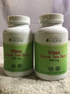 Purely Holistic Vitex Chaste Tree Berry 650 mg 120 capsules Exp 11/2025 *2 Pack* - Picture 1 of 4