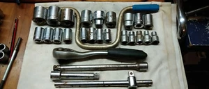 Ratsche Steckschlüssel 1/2" Set 27 Tlg.. Steckschlüssel + Nusse 22 St.. - Bild 1 von 10