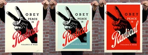 Obey Radical Peace Screen Print Set Shepard Fairey Signed 18" x 24" Matching #'s - Picture 1 of 1