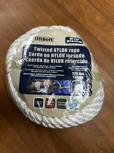 Stinson 53082 White Twisted Nylon Rope 3/8 in. x 100 ft. (30.4 m) 278 lbs - Picture 1 of 3