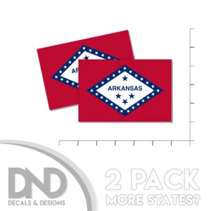 Pegatina de bandera del estado de Arkansas - Calcomanía parachoques AR estado de Arkansan paquete de 2 pulgadas - Imagen 1 de 2