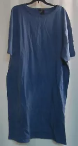 Neu ohne Etikett Strick Studios kurzärmeliges Nachthemd Baumwolle Schlafshirt Größe 1-2X blau - Bild 1 von 3