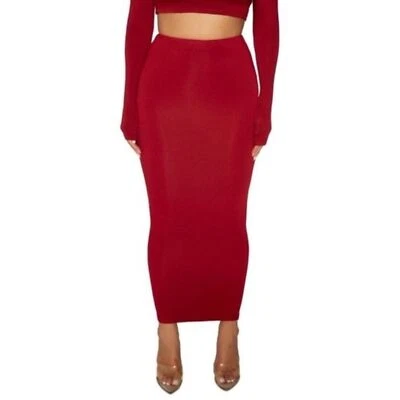 NAKED WARDROBE Hourglass Midi Skirt XS Red Bodycon Classy Fitted Night Out - Image 1 of 4