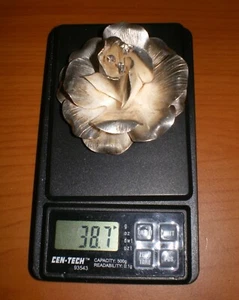 Vintage 925 Large Sterling Silver Flower Floral Pendant Brooch Pin * 38.7grams - Picture 1 of 7