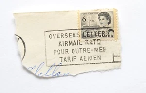 Airmail Tariff Postmark (Tarif Aerien) withQueen Elizabeth Stamp, Circa 1967 - Picture 1 of 1