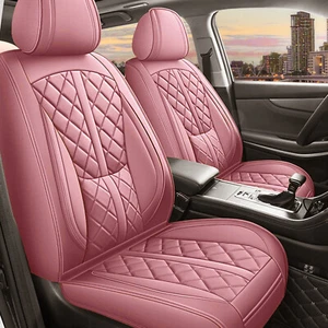 Universal Leather Car 5 Seat Cover Full Set Cushion Protector w/ Lumbar Support - Picture 1 of 37