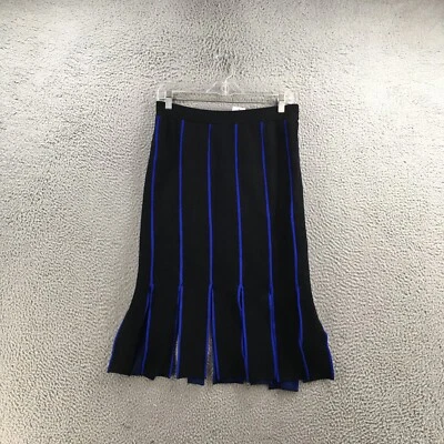 Chelsea & Theodore Midi Faldas Mujer M Azul Negro Flecos Cintura Elástica NUEVO Foto 1 de 4