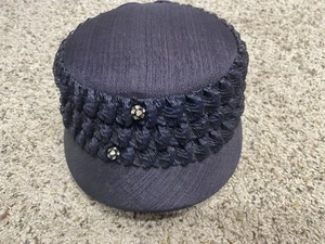 Vogue Mont Mütze Damen Kirchenhut marine blau Rüschen 50er 60er New York Chicago - Bild 1 von 8