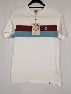 Pretty Green Herren Brust Colour Block Tshirt Weiß Größe XS - Bild 1 von 5