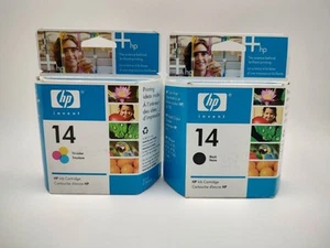 HP 14 C5011DN  Black & Tri Color C5010DN Ink Cartridges  Expired 08 & 09/2007 - Picture 1 of 7