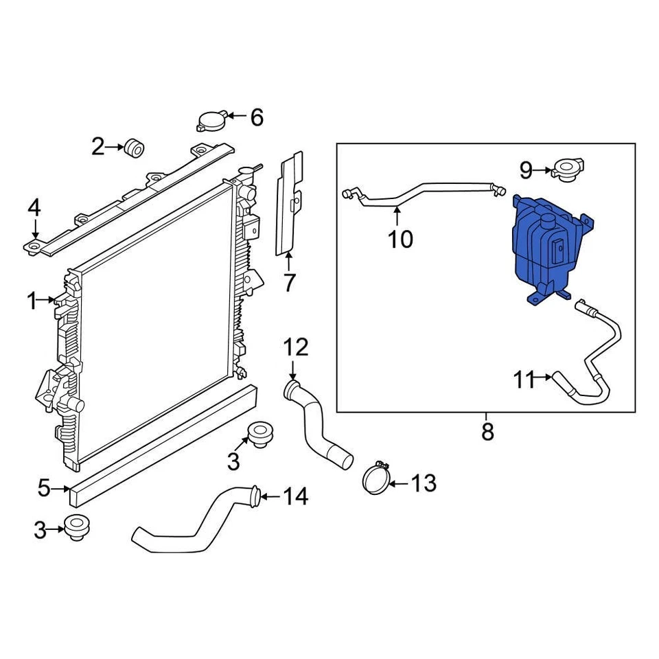For Nissan Frontier 2020-2023 Nissan 217109BT2A Engine Coolant Reservoir Foto 1 de 2