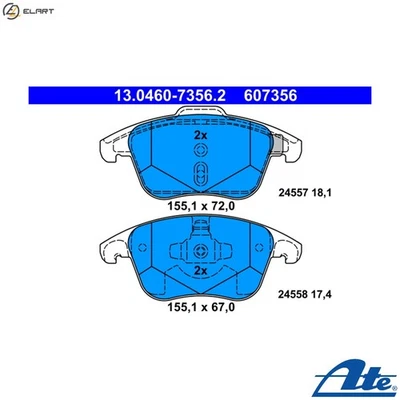 BRAKE PAD SET DISC BRAKE 13.0460-7356.2 FOR PEUGEOT RCZ 5008/Van CITROËN 1.2L - Image 1 of 4