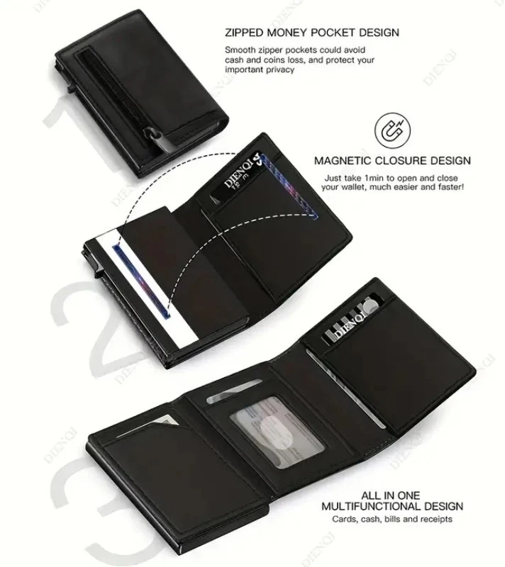 📈💲 Herren Geldbörse - Smart Wallet Mit RFID-Schutz, Slim Wallet, Portmonee, - Bild 1 von 4