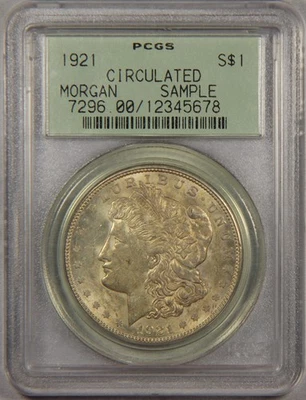 1921 Morgan Silver Dollar PCGS Circulated SAMPLE $1 - Image 1 of 3