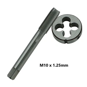 Tough 2pcs HSS M10X1 25 Straight Flute Taps with Matching Right Hand Die Set - Picture 1 of 12