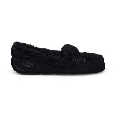 UGG ANSLEY UGG TRENZADO NEGRO GAMUZA MOCASINES SIN CORDONES MUJER ZAPATILLAS TALLA US 8 Foto 1 de 4