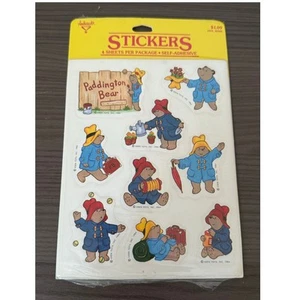Vintage 80s Paddington Bear Stickers 4 Sheets Ambassador Hallmark 1984 Sealed - Picture 1 of 7