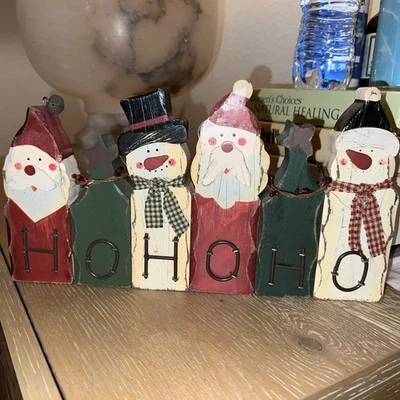 Decoración de Navidad HOHO de madera rústica - Árbol de Santa y muñecos de nieve Foto 1 de 3