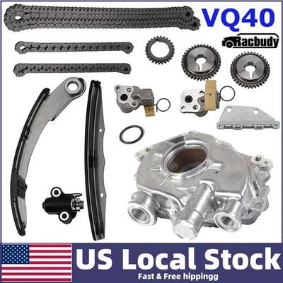VQ40DE Timing Chain Kit Oil Pump For 2005-15 Nissan Xterra NV1500 Frontier 4.0L - Image 1 of 4