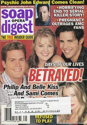 Soap Opera Digest Aug 5, 2003 KIRSTEN STORMS-KYLE BRANDT-BRADLEY COLE-PASSIONS - Image 1 of 4