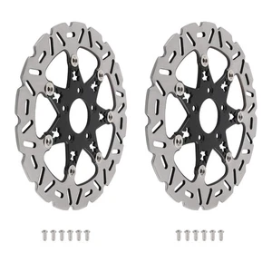 Rotor de freno delantero 2 piezas para Harley Davidson Softail Dyna 2006-2017 11,8 pulgadas negro - Imagen 1 de 15