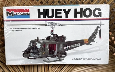 Monogram Huey Hog Helicopter 1/48 Model Kit 1977 #5201 NEW SEALED - Image 1 of 4